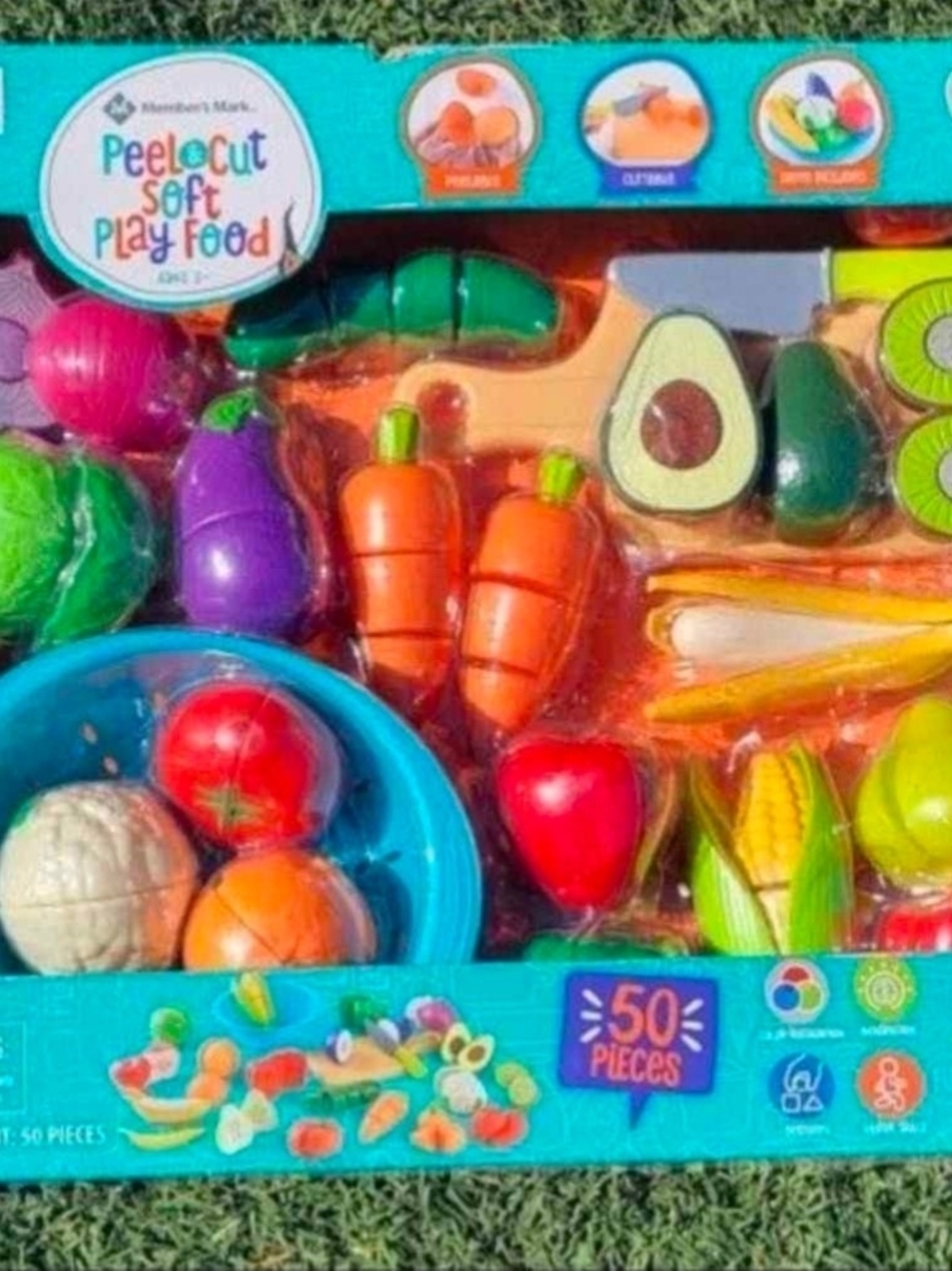 Peel & Cut Soft Play Food Toy Set - Colorful Kids Pretend Food